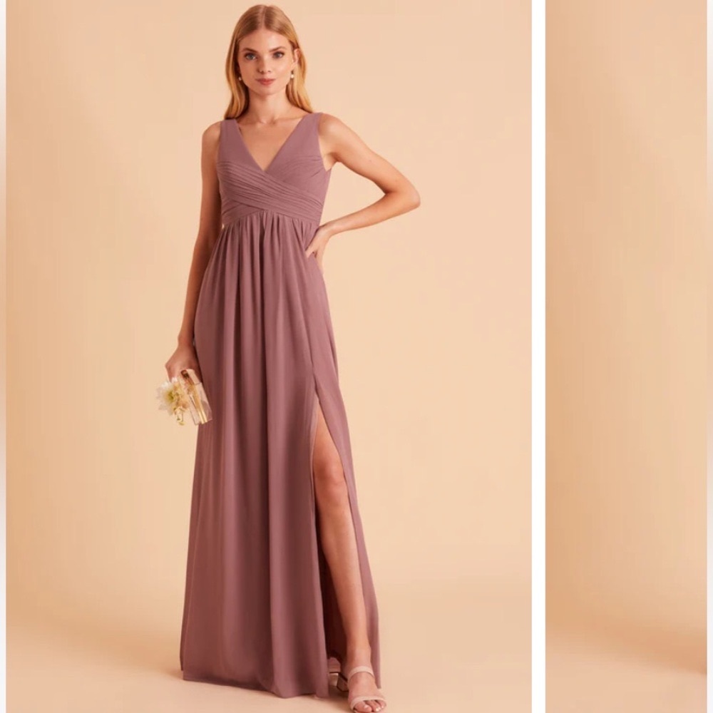 LAURIE EMPIRE DRESS, CHIFFON DARK MAUVE, Size XS, Prom, Homecoming, Wedding